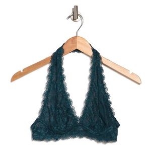 Wishlist Lace Halter Bralette-TEAL